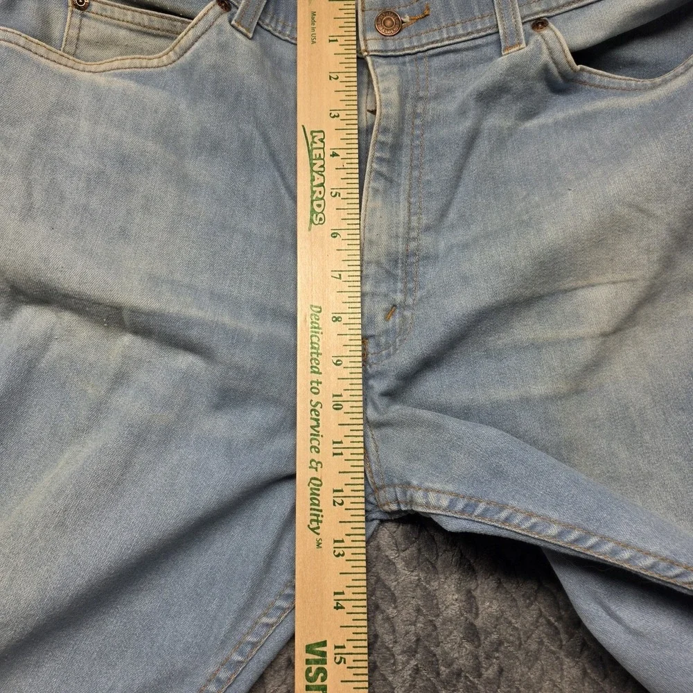 VTG Levis Jeans Mens 38x29 Brown‎ Label Cowboy Light Blue Straight Boot Leg READ
